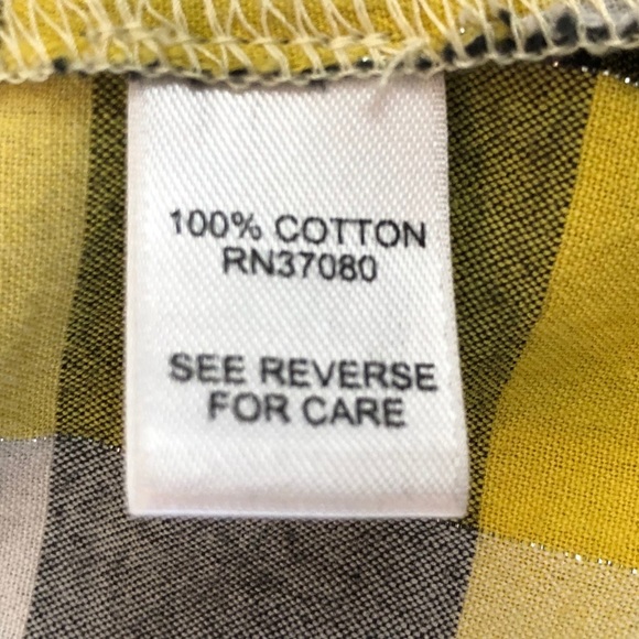 Cato Split Neck Button Down Plaid Shirt L Black - Picture 8 of 8